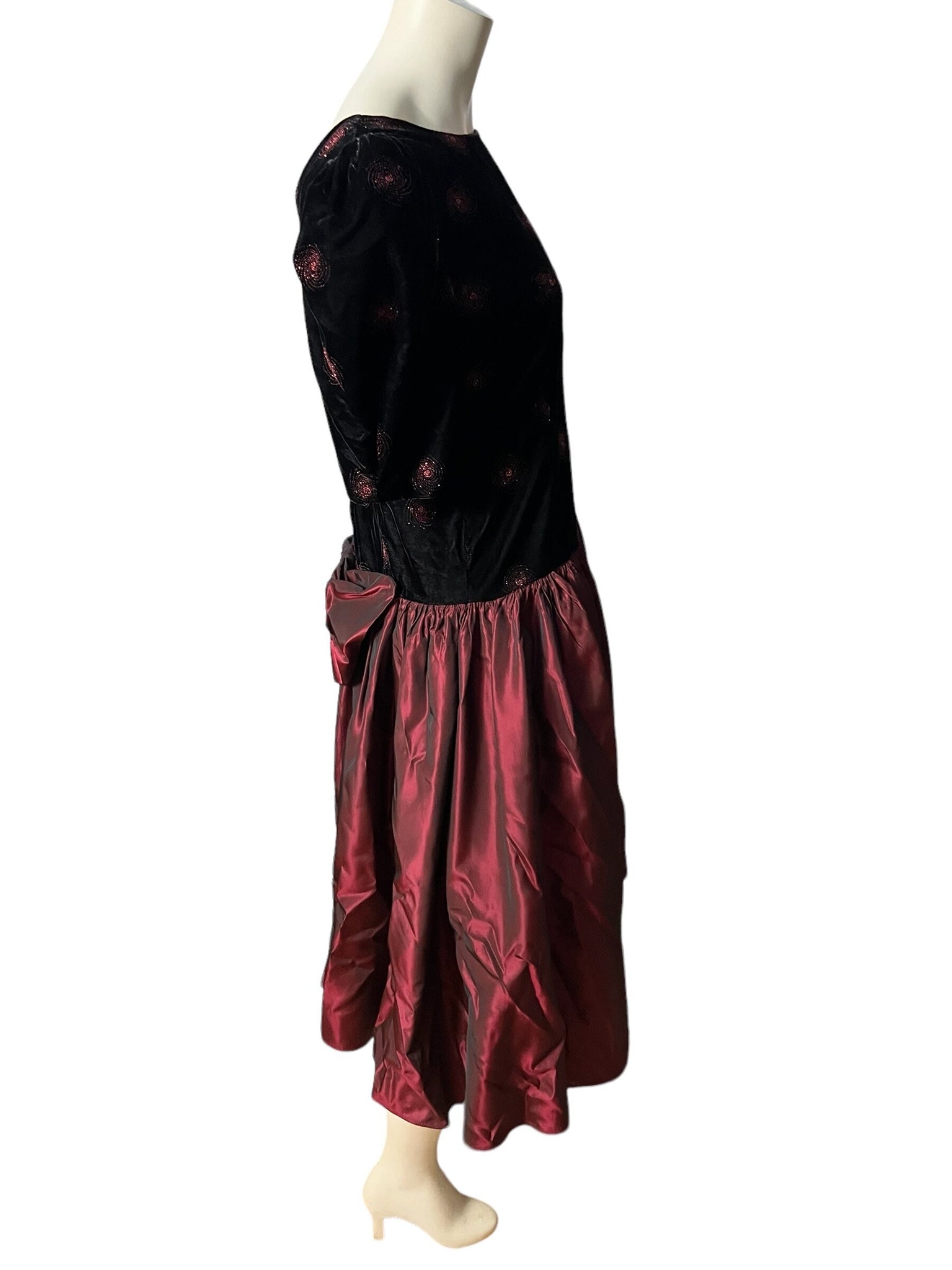 Vintage 80's prom dress velvet L