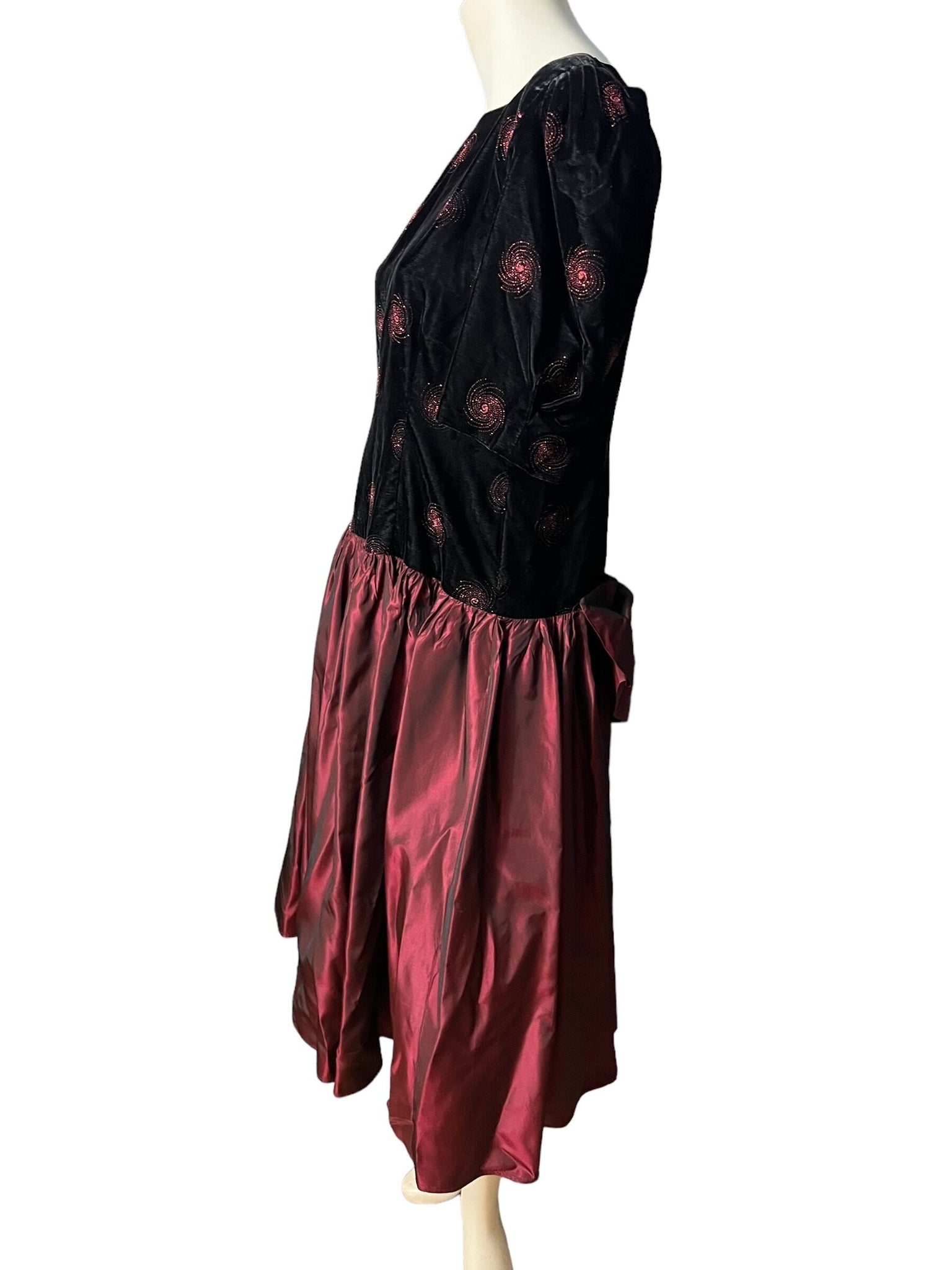 Vintage 80's prom dress velvet L