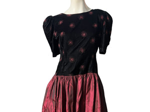 Vintage 80's prom dress velvet L