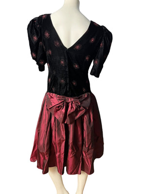 Vintage 80's prom dress velvet L