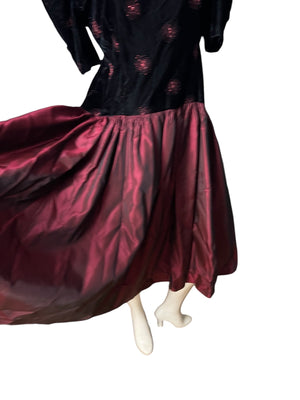 Vintage 80's prom dress velvet L