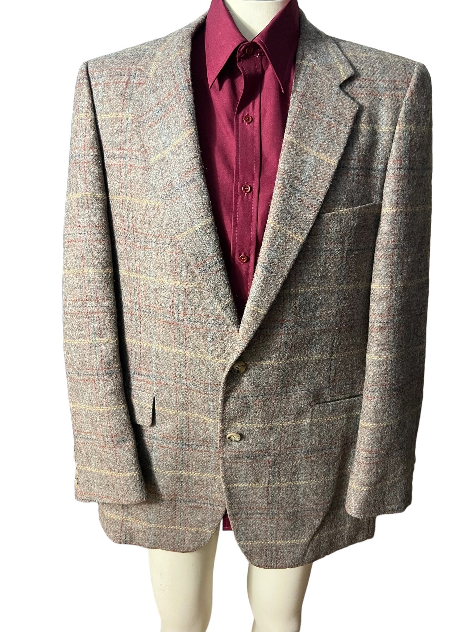 Vintage Neiman Marcus plaid suit jacket 44