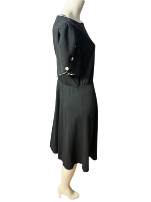 Vintage 80's black dress L jersey