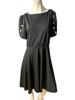 Vintage 80's black dress L jersey