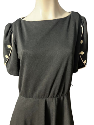 Vintage 80's black dress L jersey