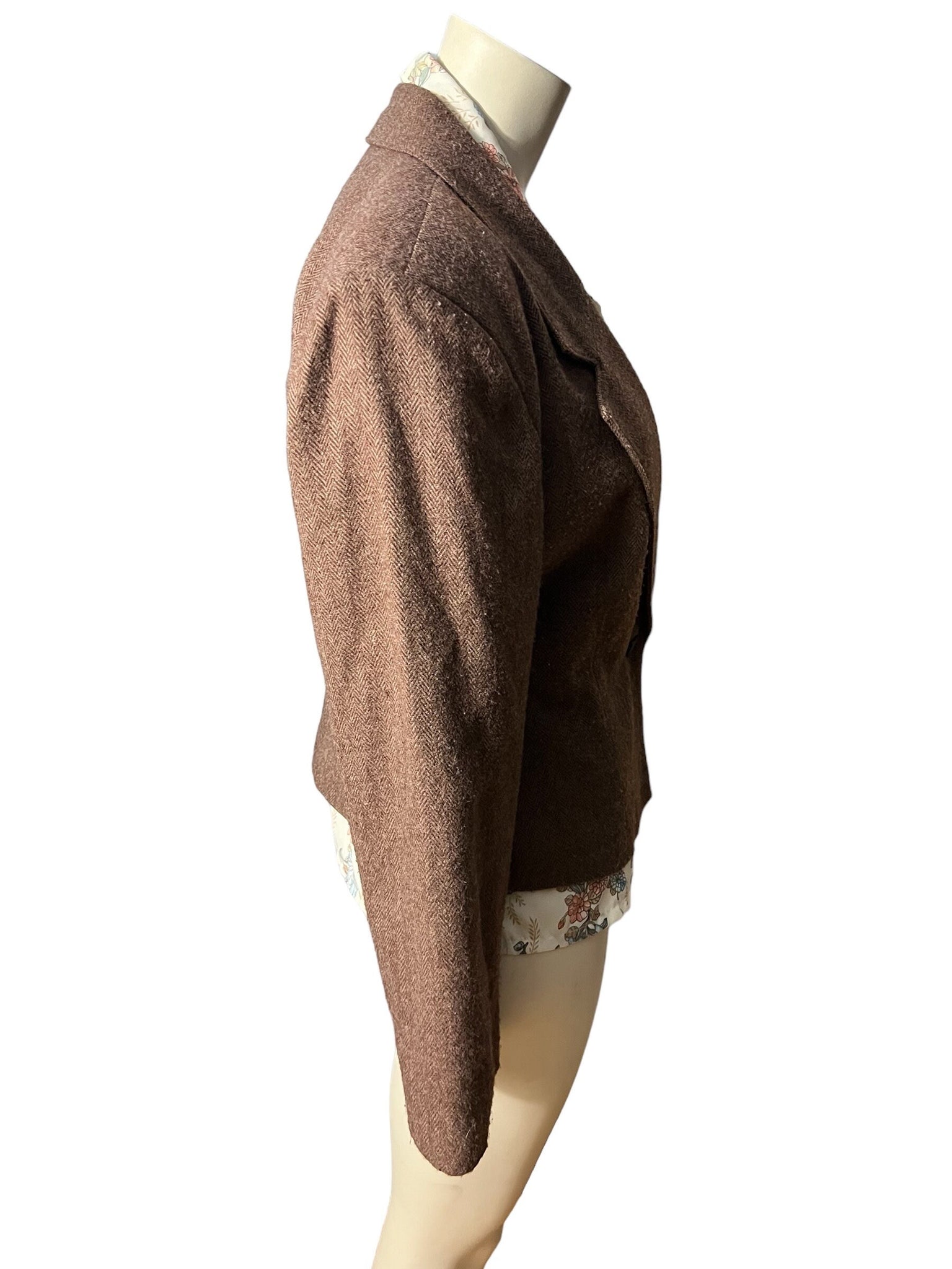 Vintage 80's brown blazer jacket 14 Cheryl Tieg