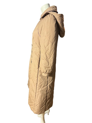 Vintage 80's long puffer hood coat M