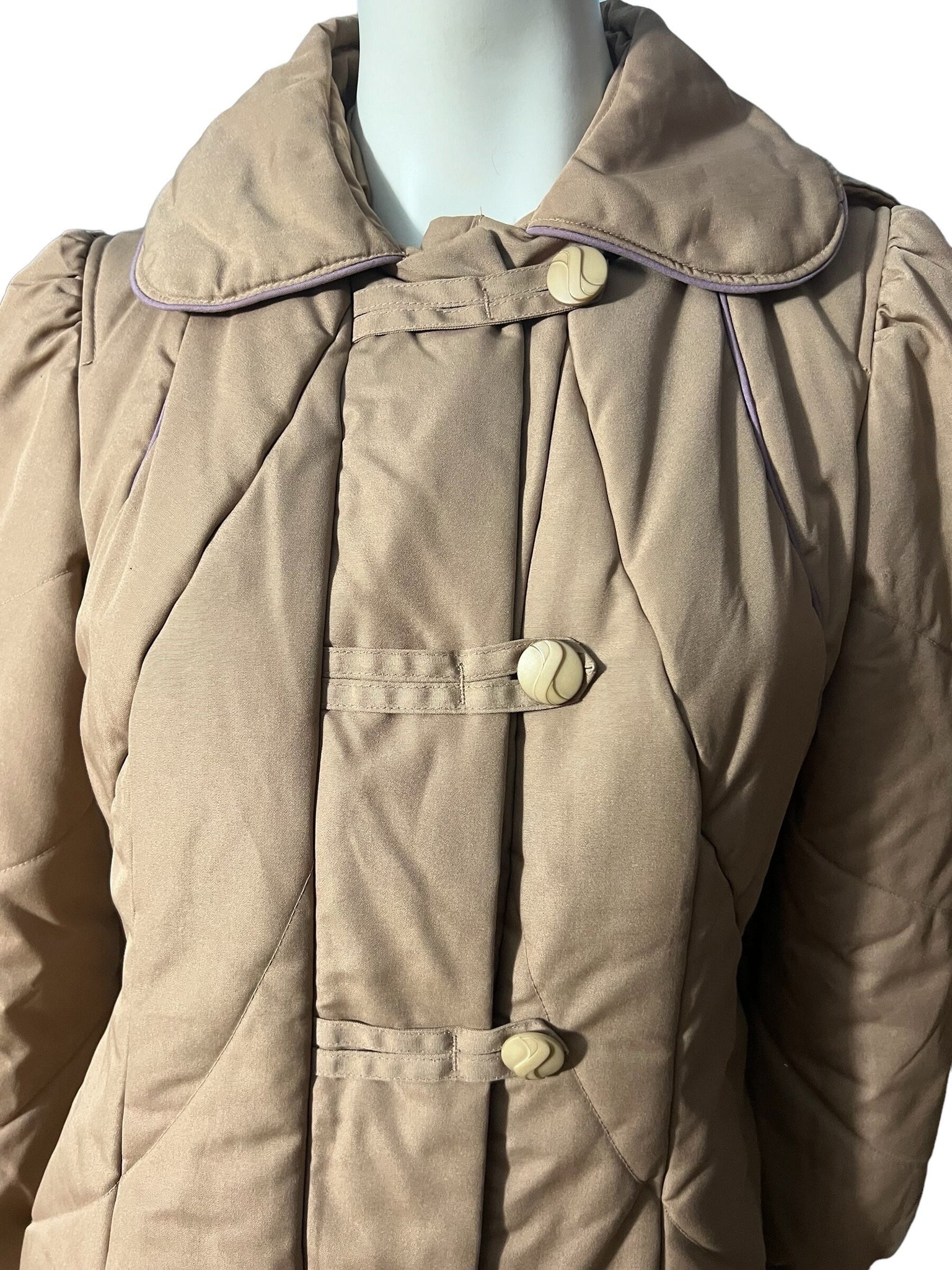 Vintage 80's long puffer hood coat M