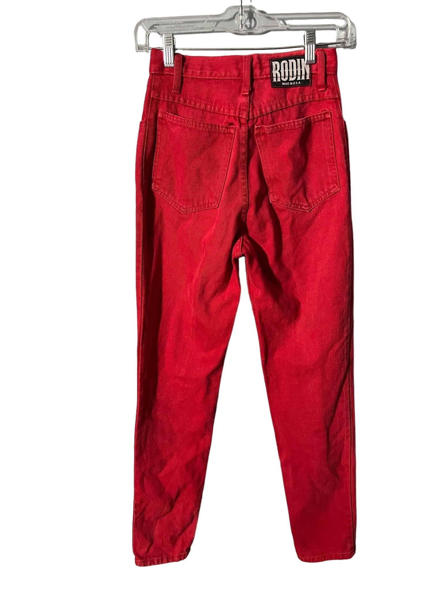 Vintage 80's red high waist jeans Rodin 25 x 29