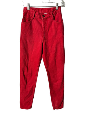 Vintage 80's red high waist jeans Rodin 25 x 29