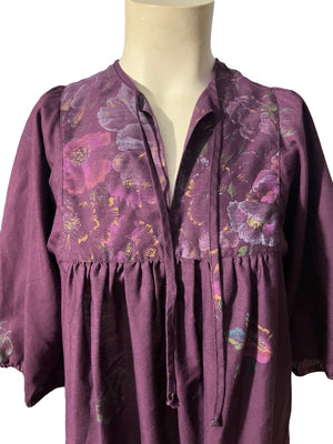Vintage 70's purple caftan dress M Byer Too