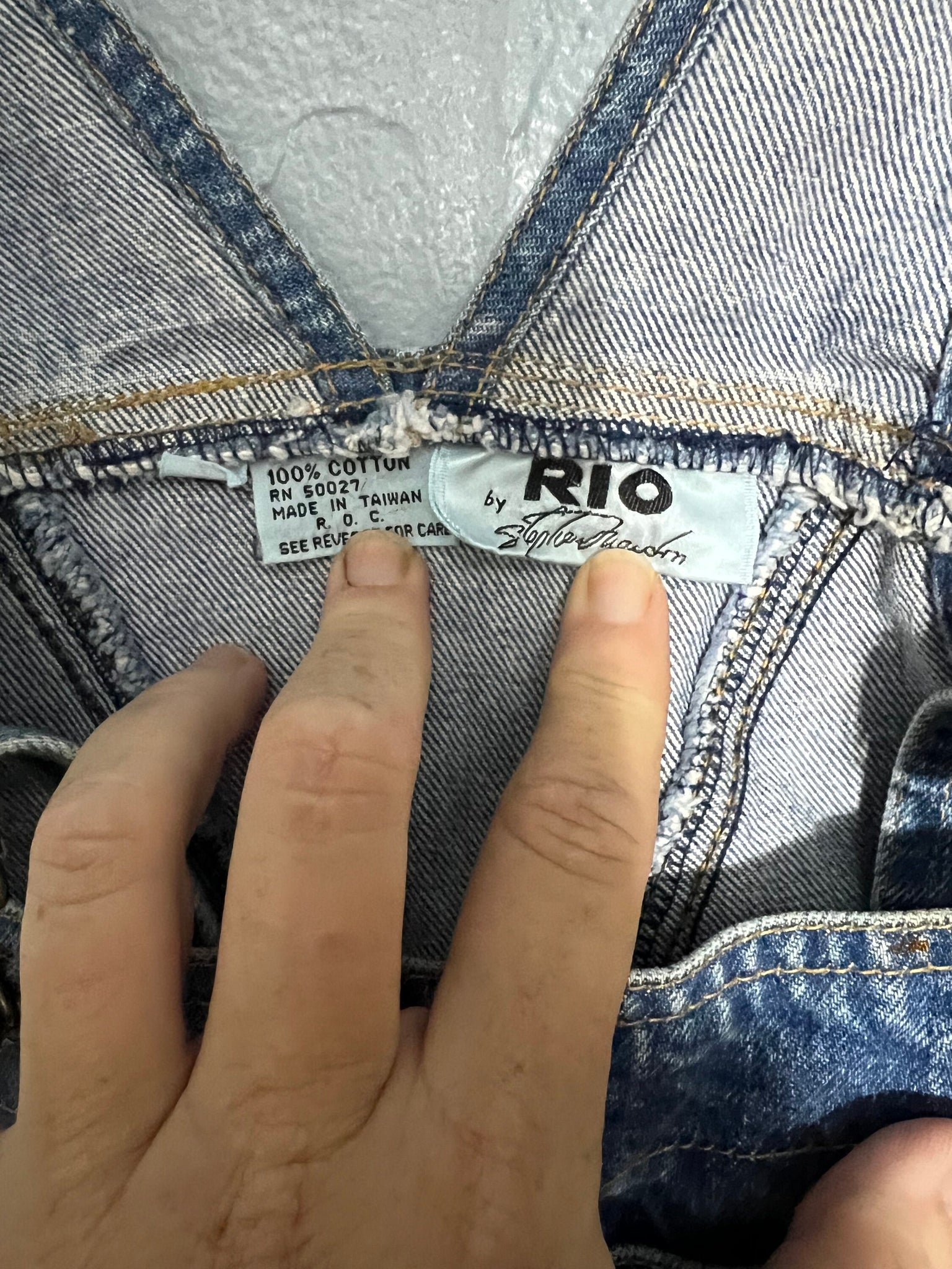 Vintage 80's striped overalls by Rio S