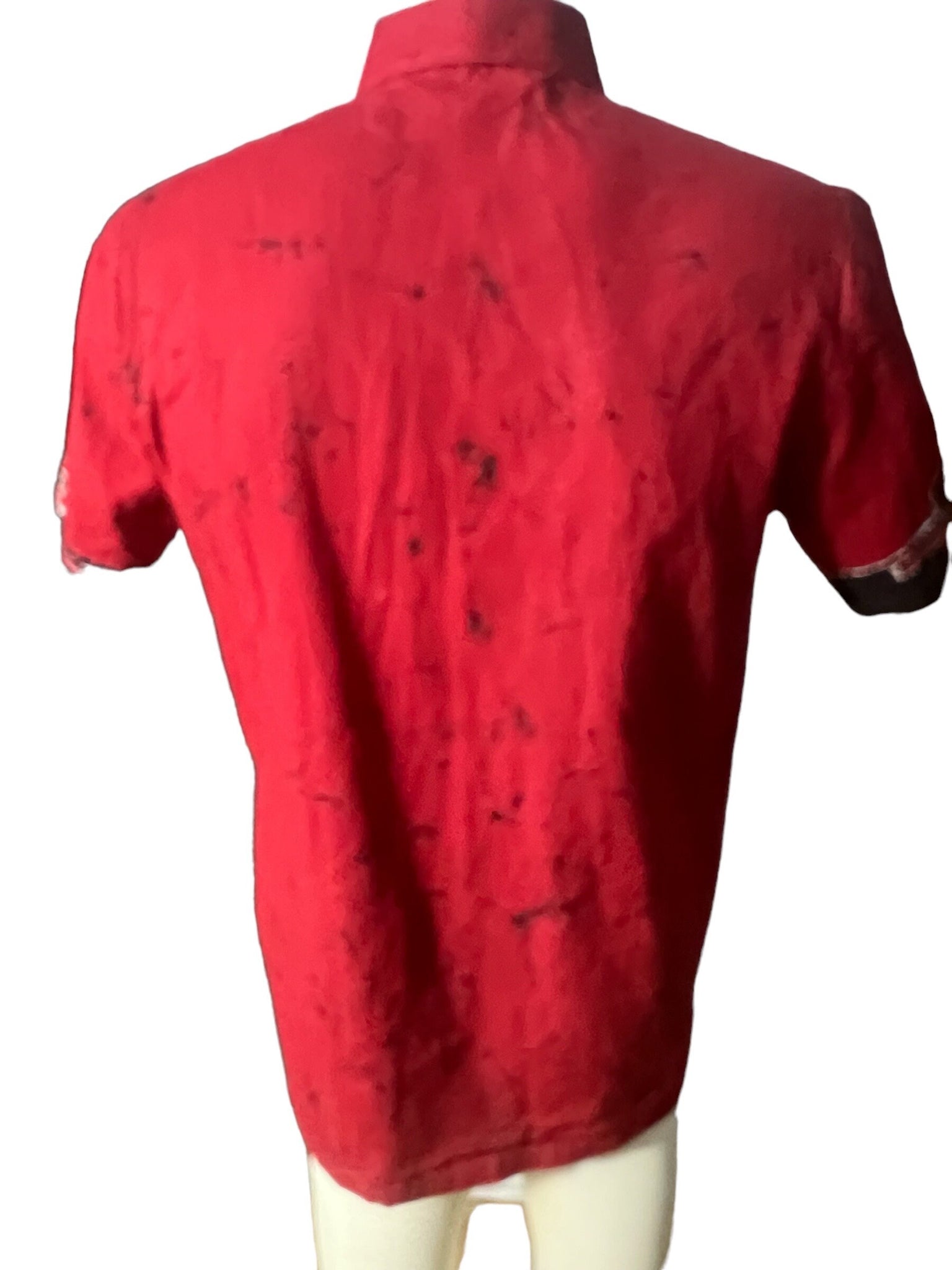 Vintage batik men's shirt M red & black