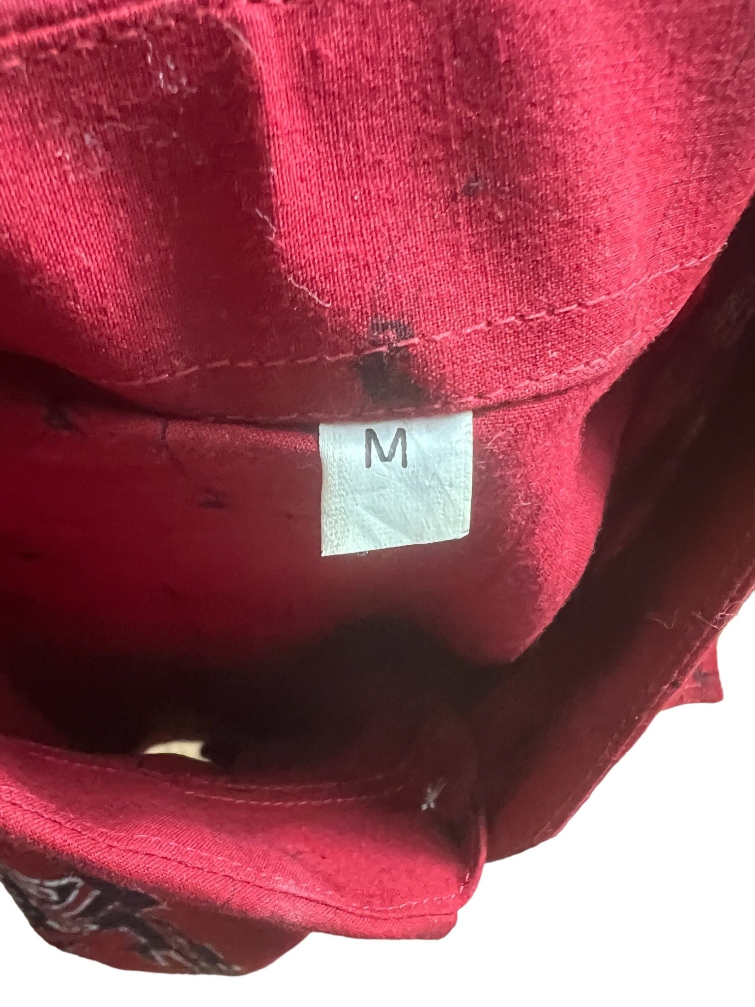 Vintage batik men's shirt M red & black