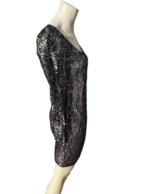 Vintage 80's bodycon mini lace dress JUMP S