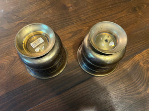 vintage brass heart vases 2