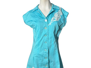 Vintage 50's style dress L turquoise