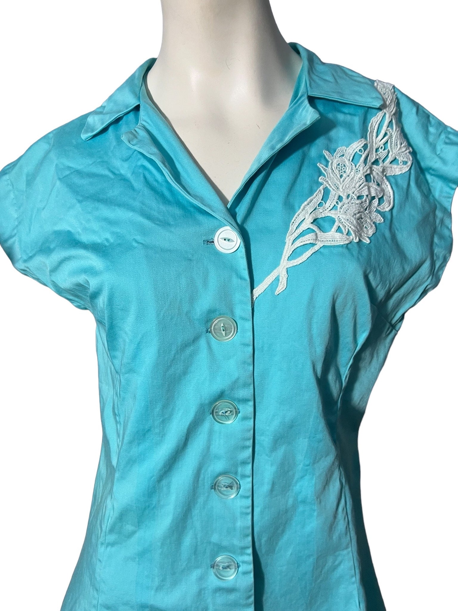Vintage 50's style dress L turquoise