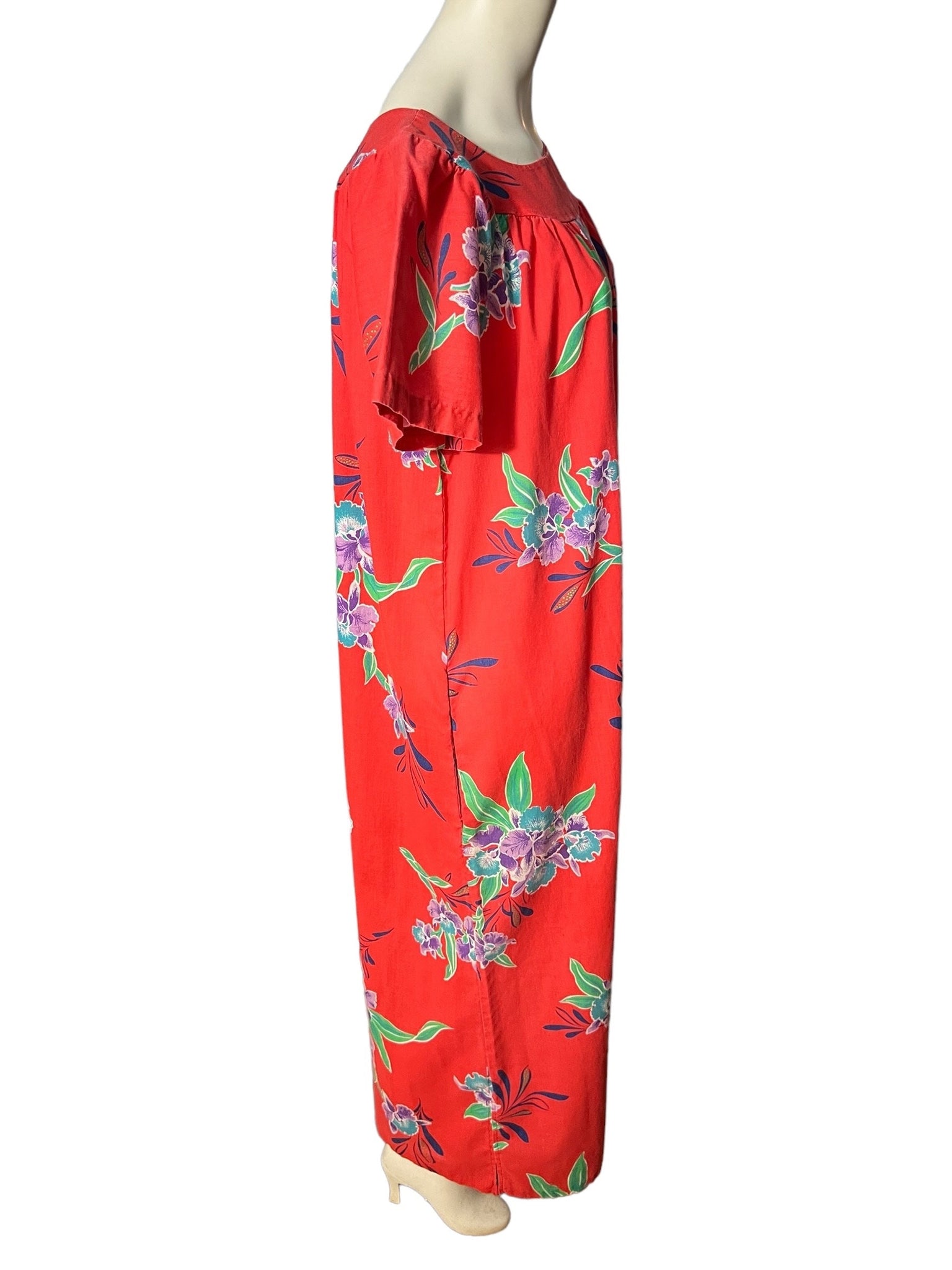 Vintage 70's Hawaiian caftan dress M Hedy Lin