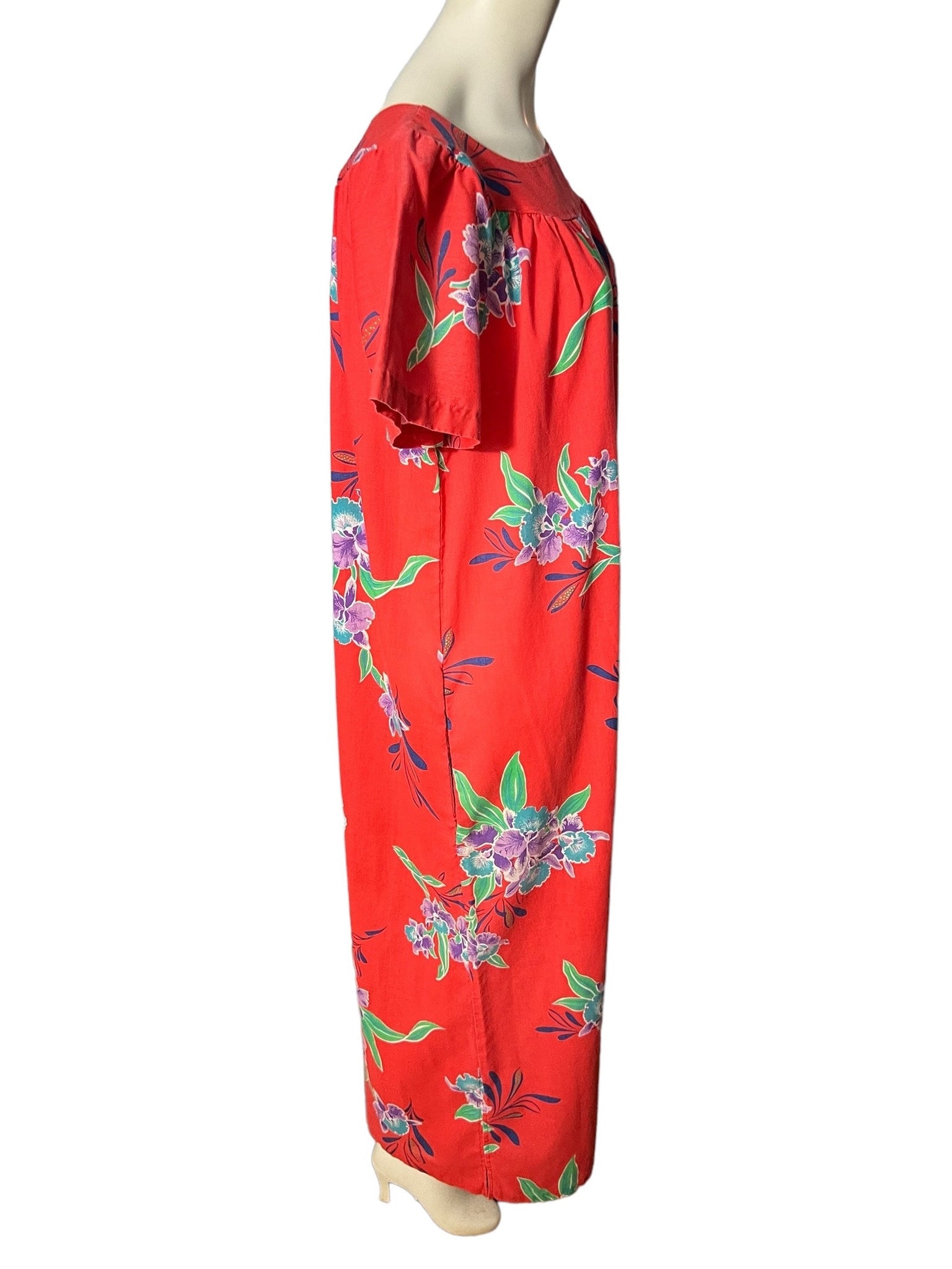 Vintage 70's Hawaiian caftan dress M Hedy Lin