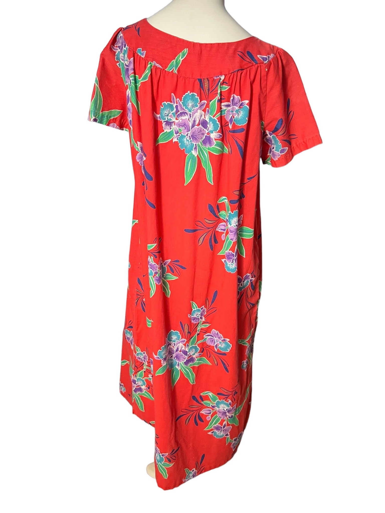 Vintage 70's Hawaiian caftan dress M Hedy Lin