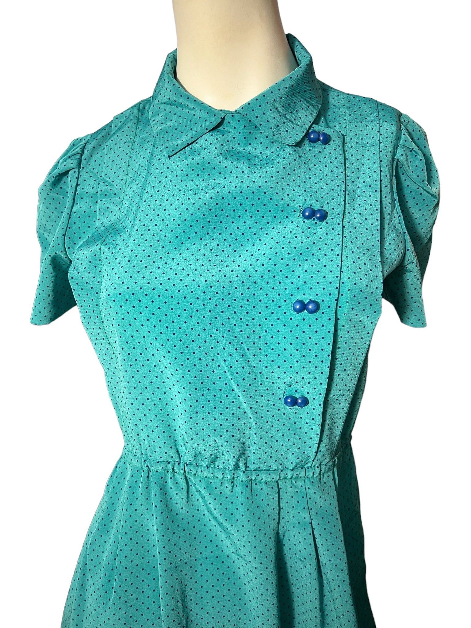 vintage 80's turquoise dress S
