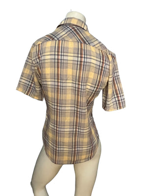 vintage 70's Langtry plaid shirt S