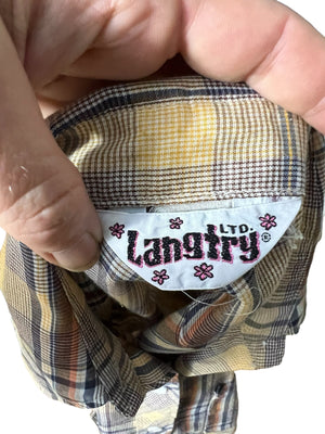 vintage 70's Langtry plaid shirt S