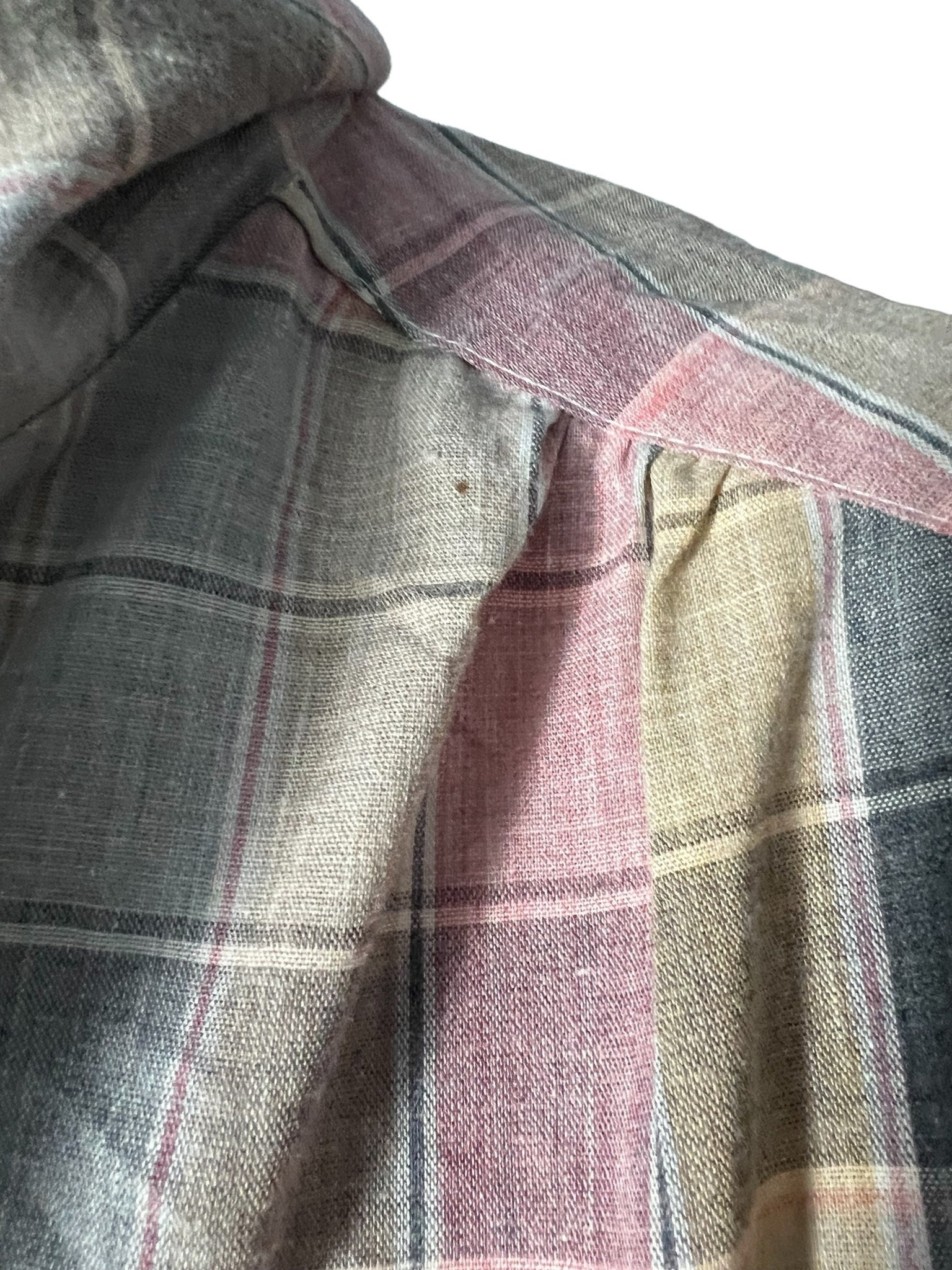 vintage 80's blouse plaid S M