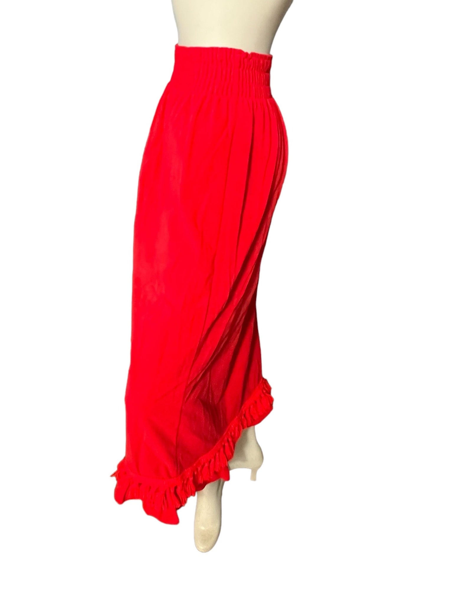 vintage 70's red maxi skirt M Her Majesty