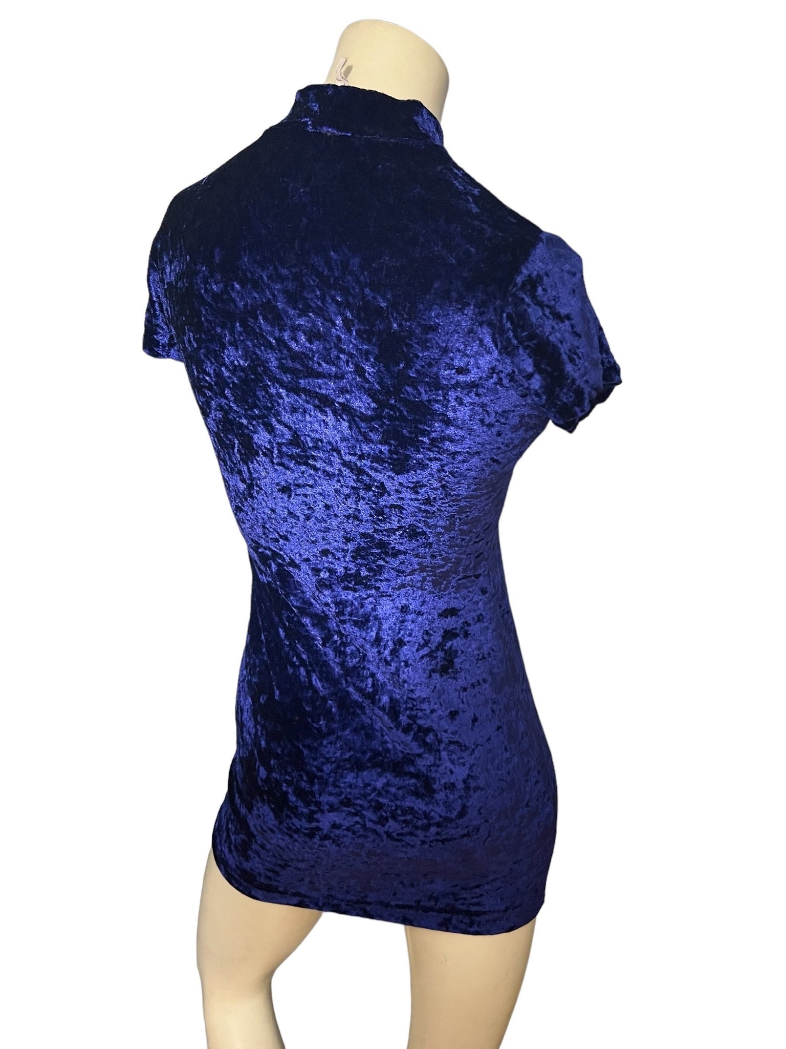 vintage 80's blue bodycon mini dress S Exit