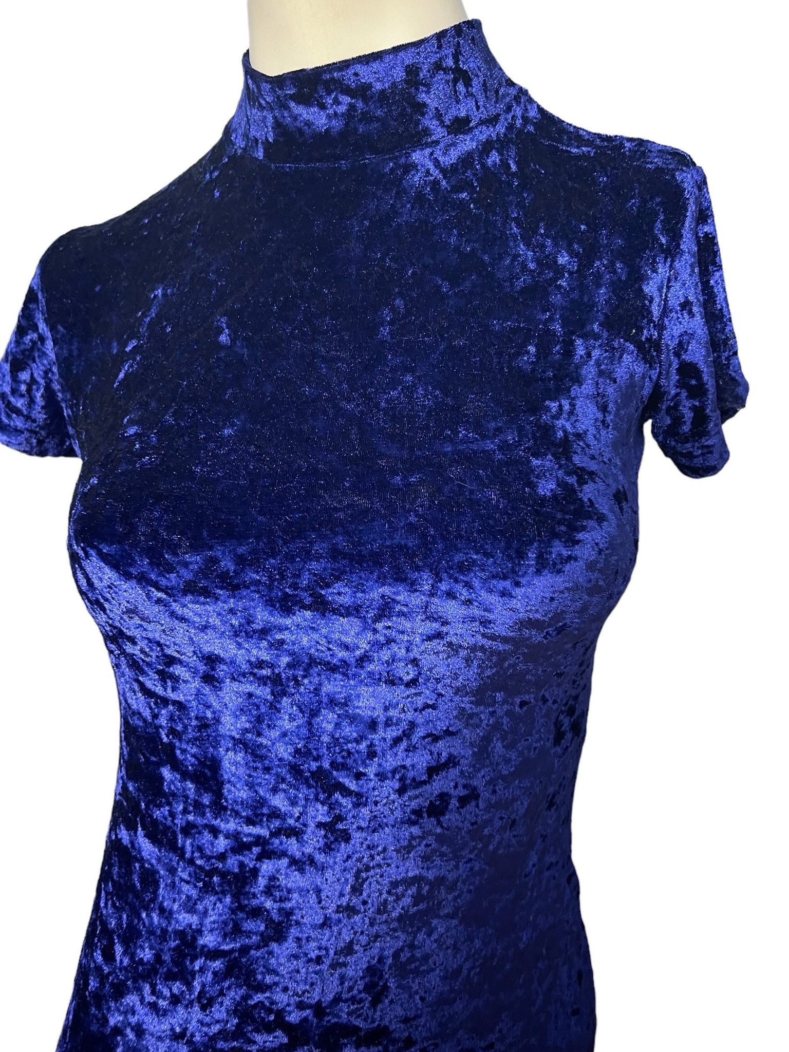 vintage 80's blue bodycon mini dress S Exit