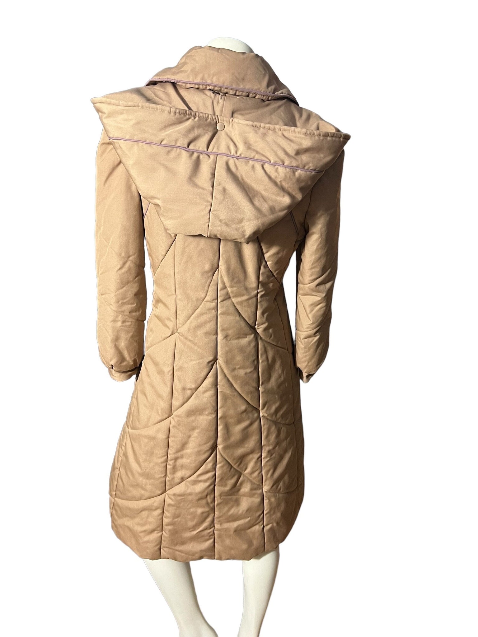 Vintage 80's long puffer hood coat M