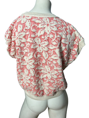 vintage floral sweater top L Mademoiselle