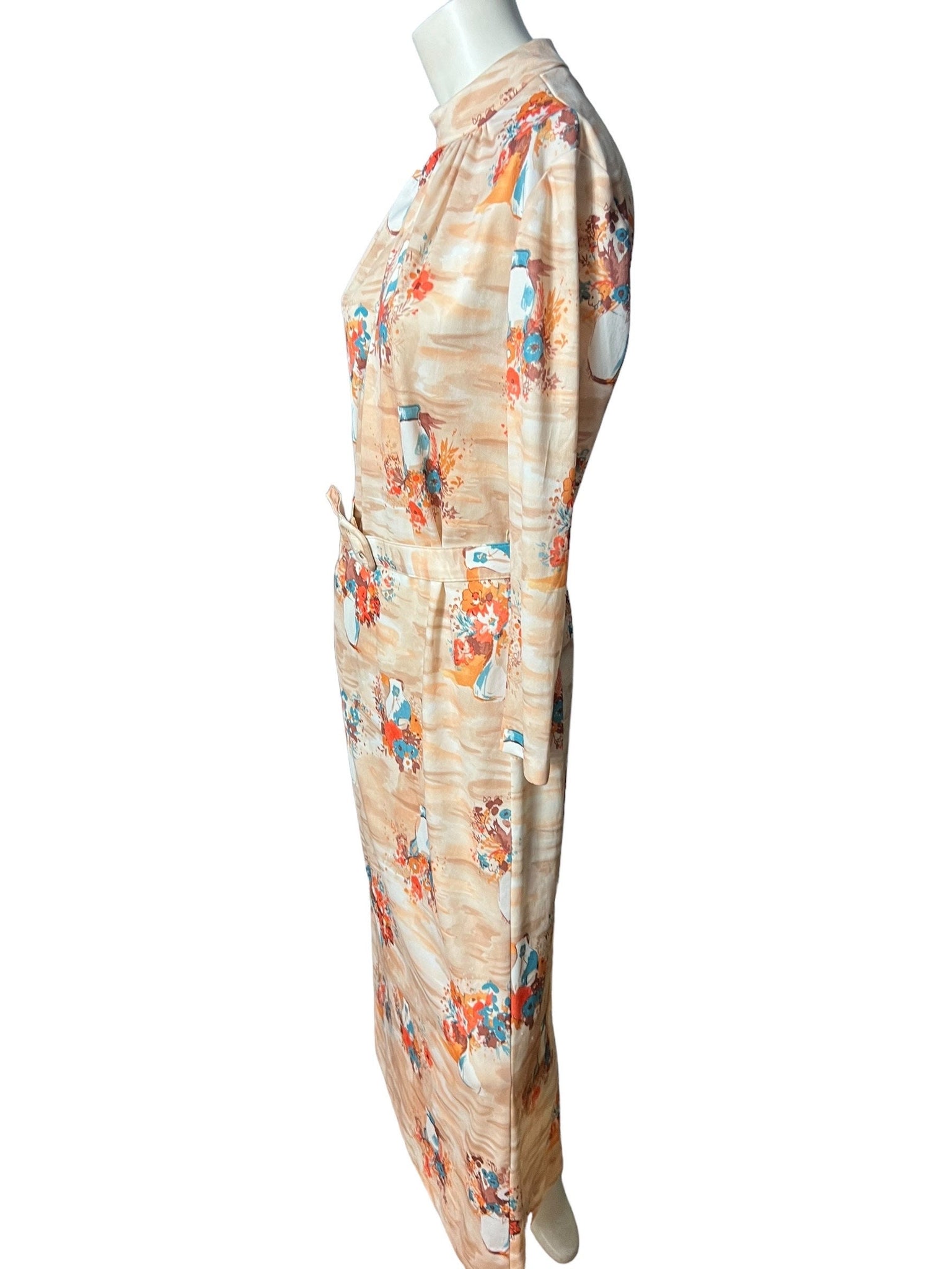 vintage 70's kimono maxi dress M L