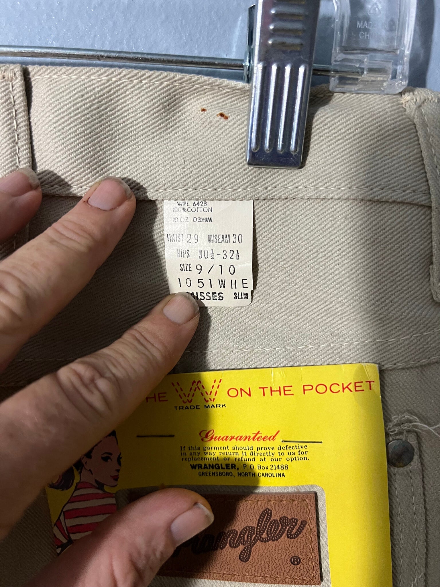 Vintage DS 60's Wrangler tan jeans S Low Downs