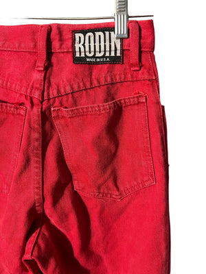 Vintage 80's red high waist jeans Rodin 25 x 29