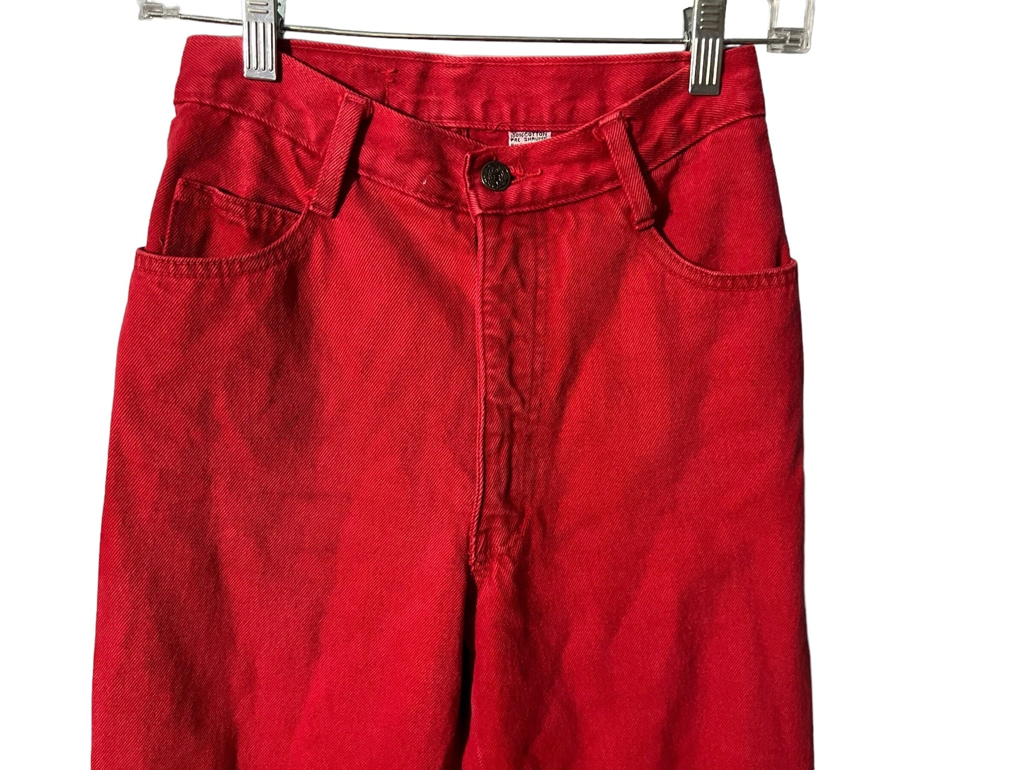 Vintage 80's red high waist jeans Rodin 25 x 29