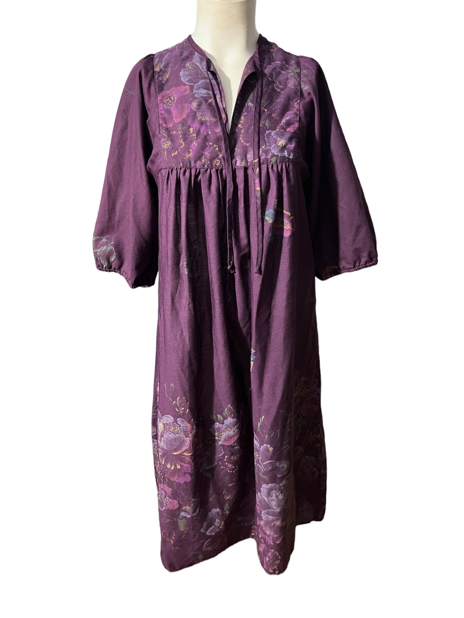 Vintage 70's purple caftan dress M Byer Too
