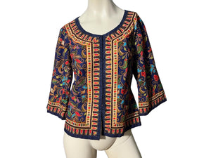 Vintage 70's batik top L Janilaine