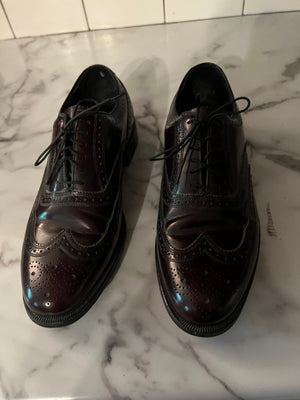 Vintage dark brown wingtips Florsheim 8.5 D