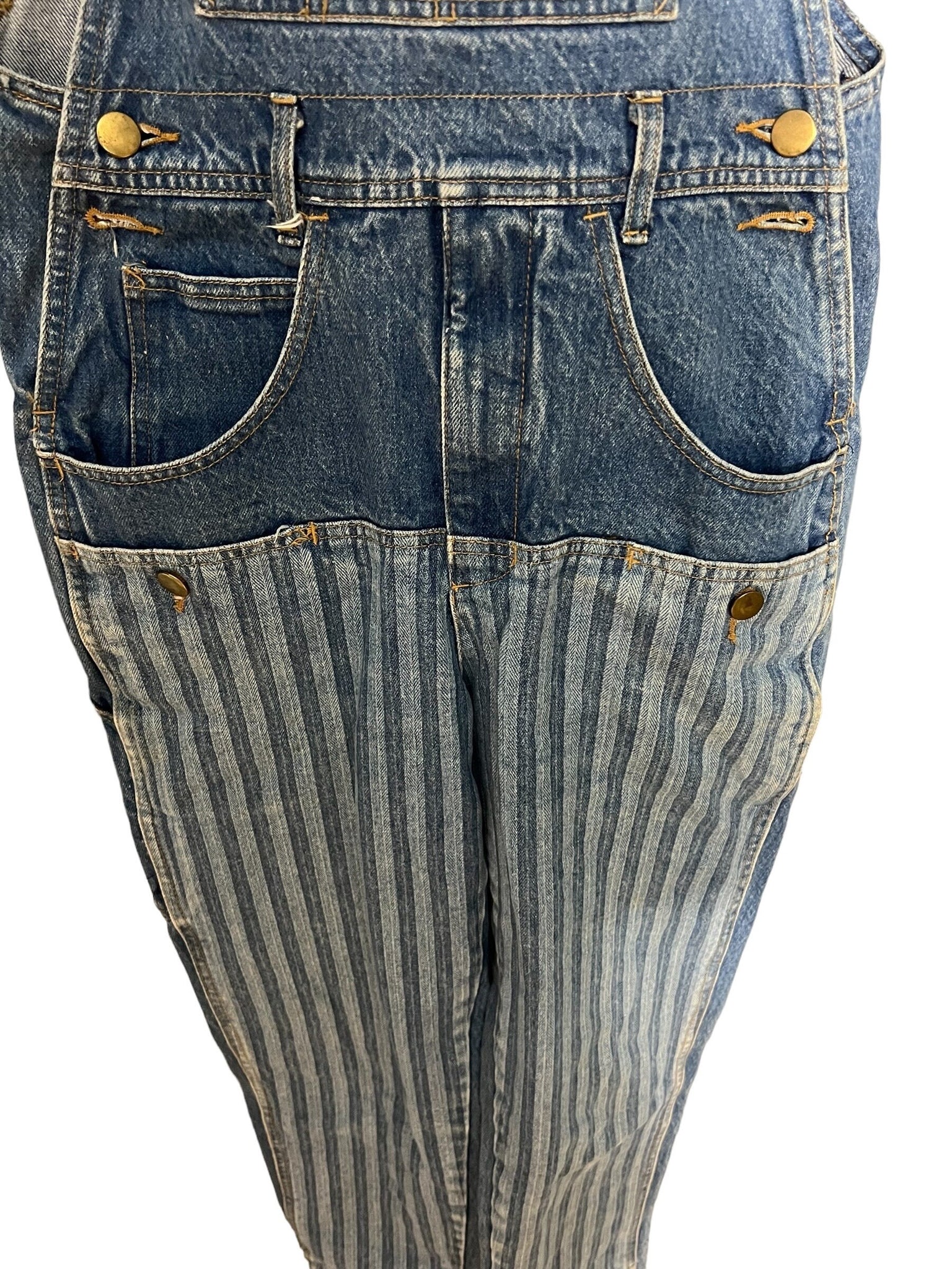 Vintage 80's striped overalls by Rio S