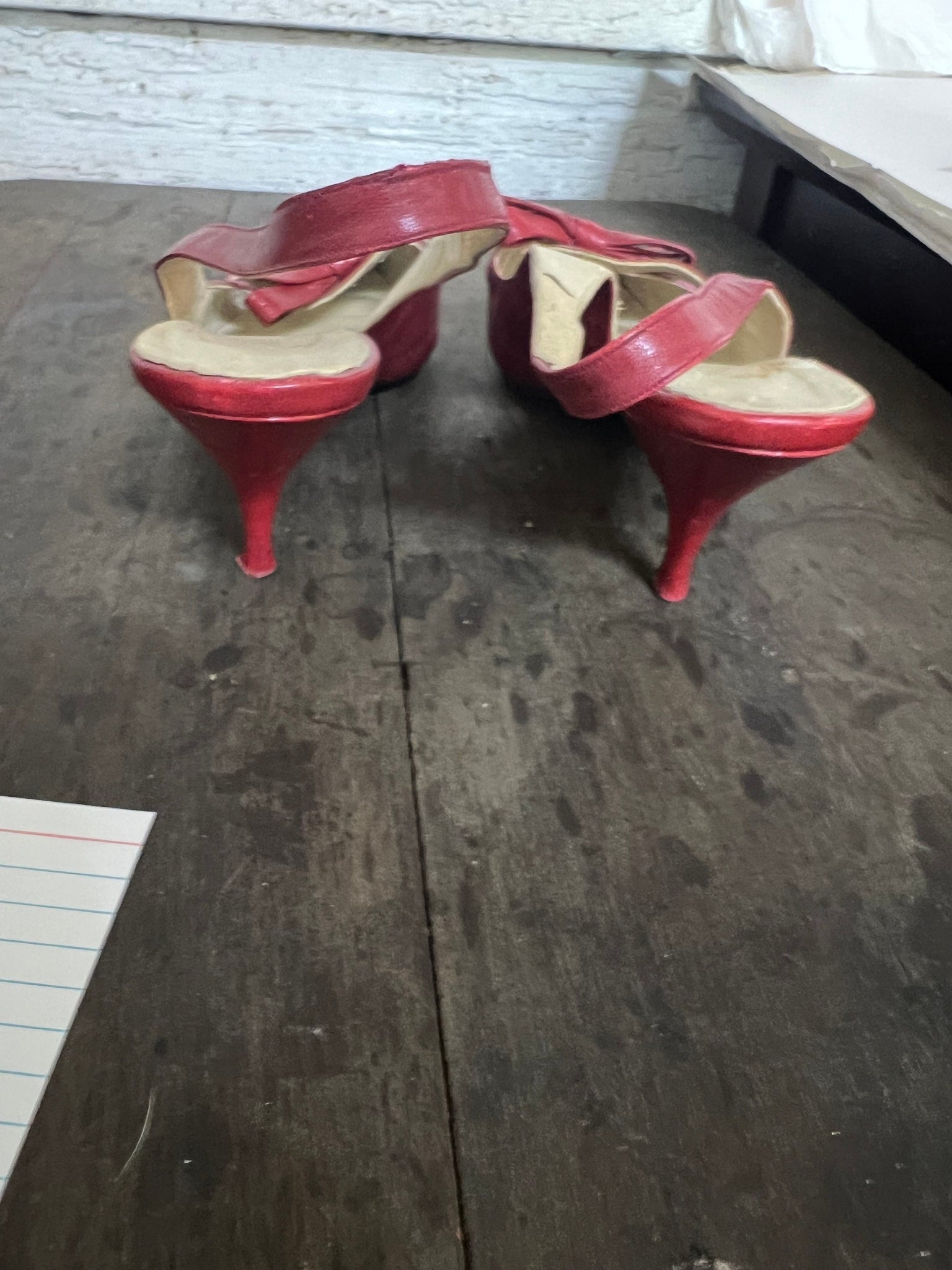 vintage 60's red kitten heels 7