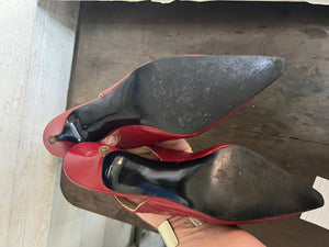 vintage 60's red kitten heels 7