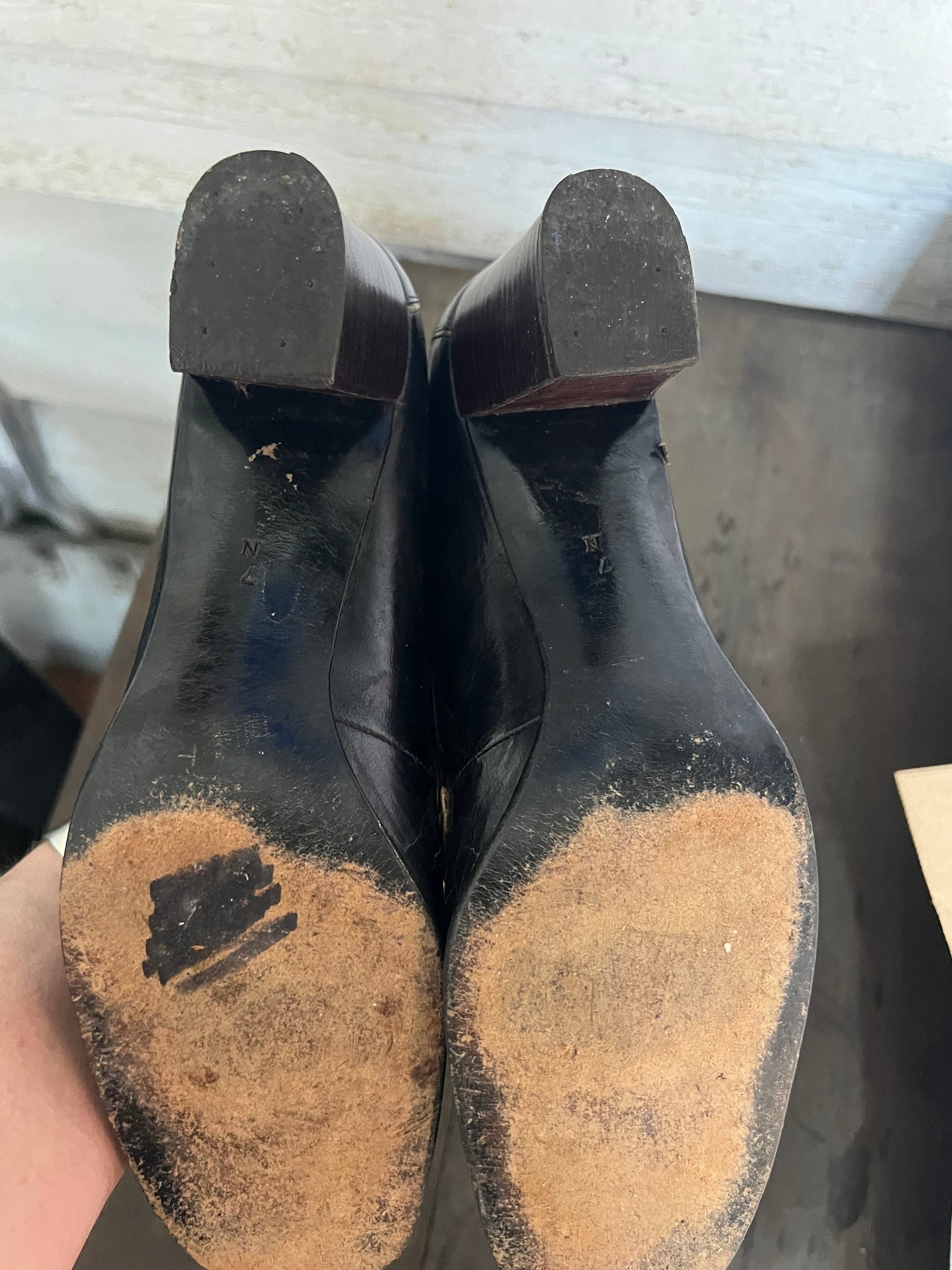 vintage 60's black oxford heels 7 N Bally