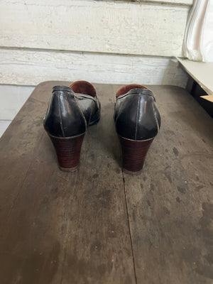 vintage 60's black oxford heels 7 N Bally