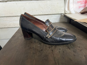 vintage 60's black oxford heels 7 N Bally