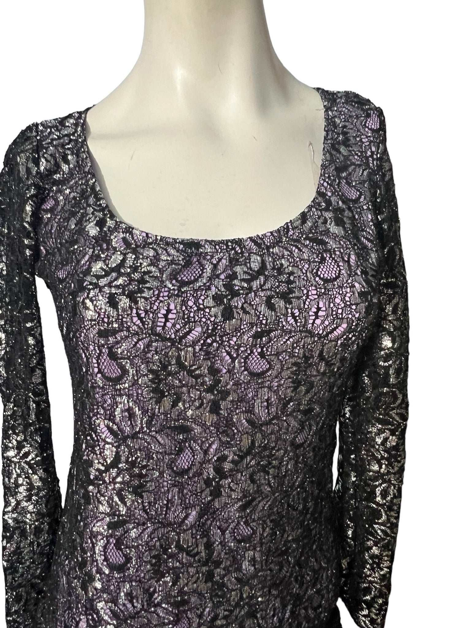 Vintage 80's bodycon mini lace dress JUMP S