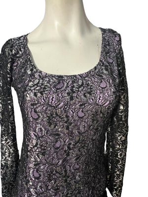 Vintage 80's bodycon mini lace dress JUMP S