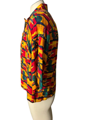 vintage 80’s tribal short button up S Towncraft